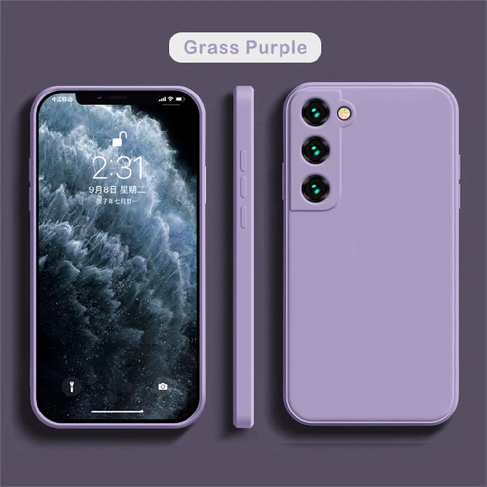 Luxury Liquid Silicone Case for Samsung Galaxy S20 S21 S22 S23 S24 S25