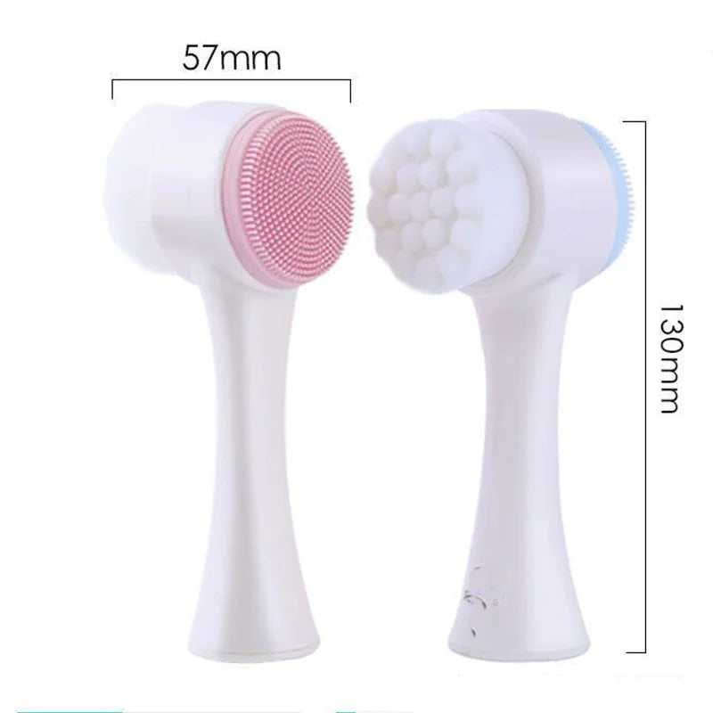 3D Silicone Facial Cleansing Brush Double Sided Soft Exfoliator