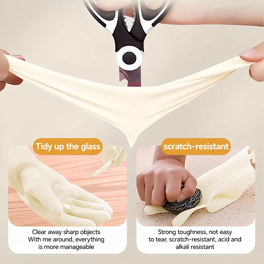 3 Pairs Kitchen Cleaning Gloves Waterproof Non-Slip