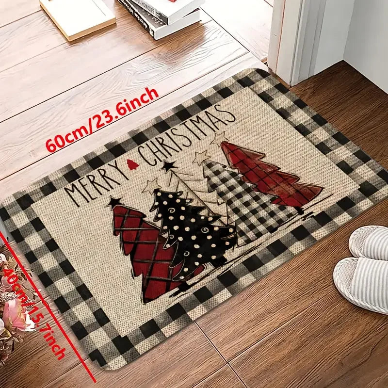 VIKAMA Christmas Tree Floor Mat Set Non-Slip Kitchen & Entrance Rugs