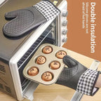 Silicone Insulated Gloves Heat Resistant Anti-Slip Kitchen Oven Mitts