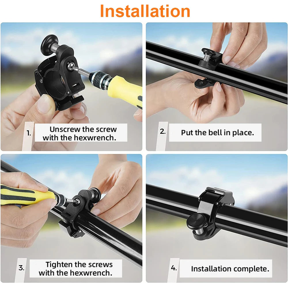 Stainless Steel Bicycle Bell Loud MTB & E-Bike Handlebar Safety Bell