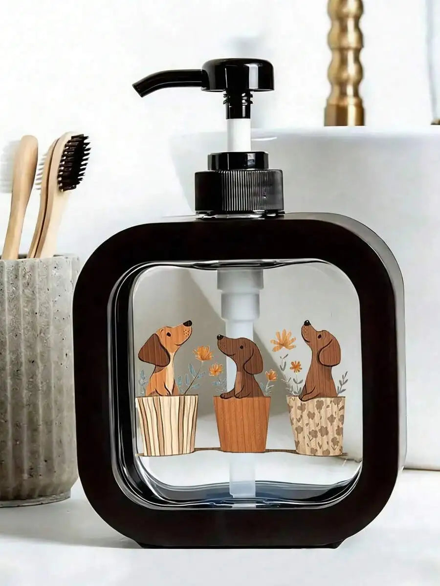 Cute Dachshund Soap Dispenser Dog Design Kitchen & Bathroom Pump Bottle