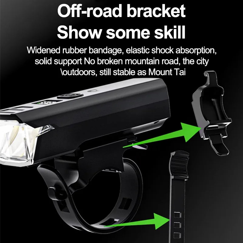 Type-C Rechargeable Bike Light with Digital Display