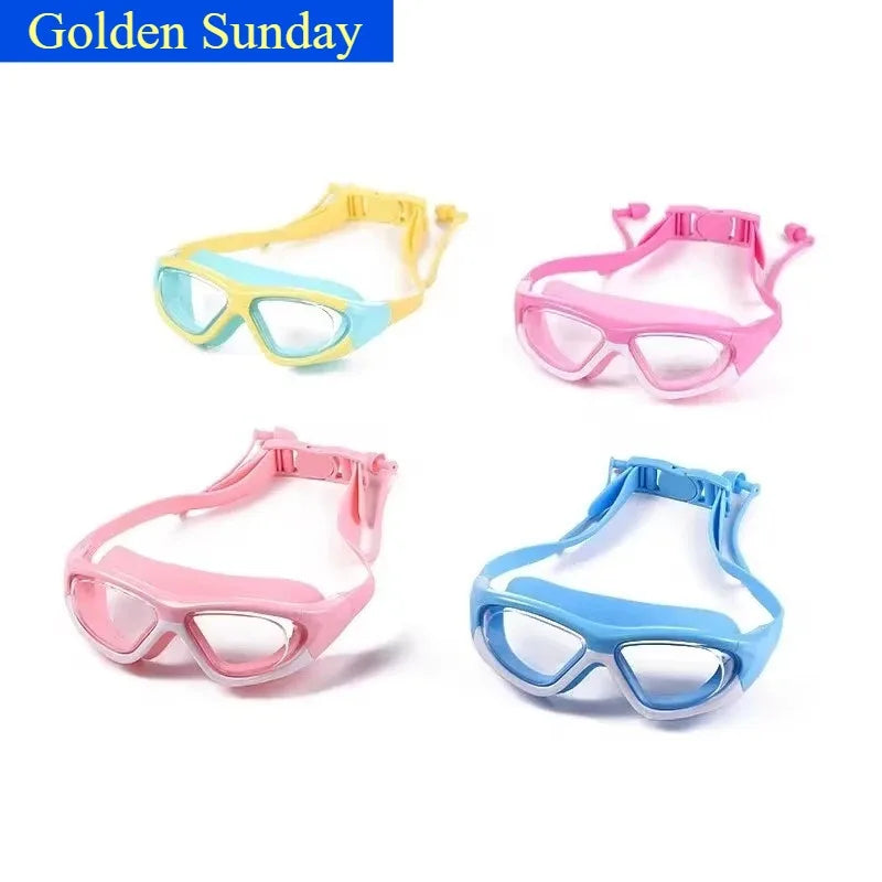 Kids Swimming Goggles Anti-Fog Waterproof Large Frame