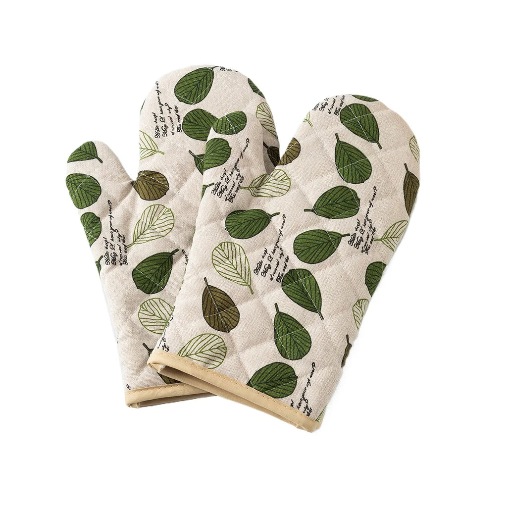 Thickened Cotton Oven Mitts – Heat Resistant Baking Gloves (1 Pair)