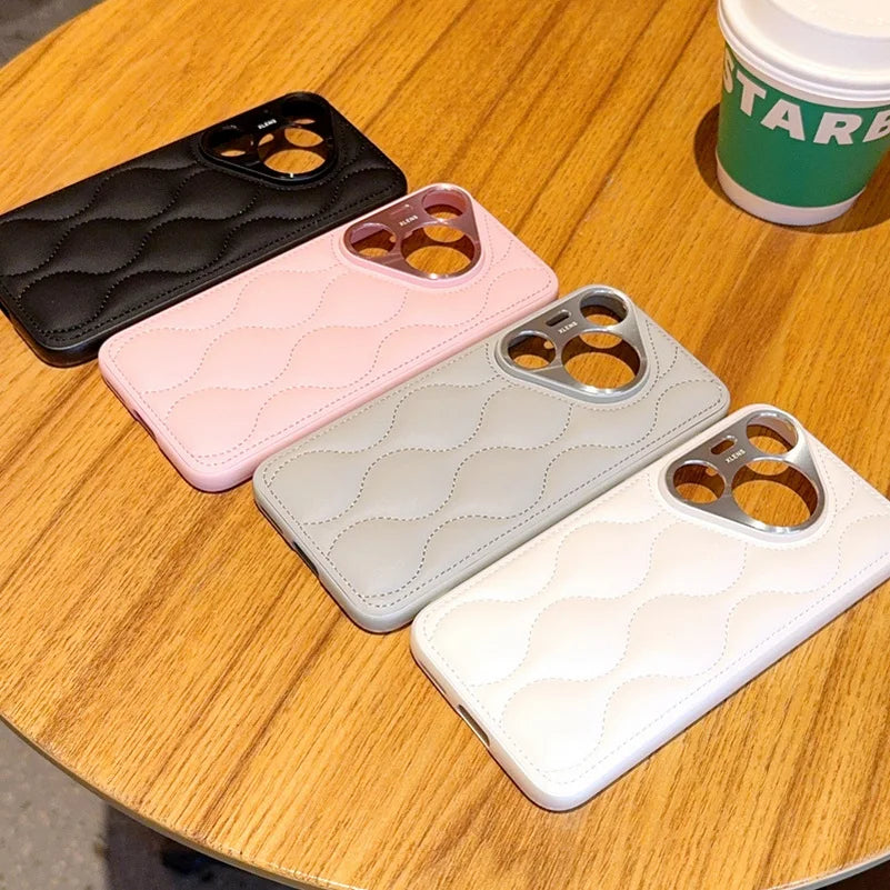 Leather Grain Lens Protection Case for Huawei Pura 80 & Mate 70 60 Pro