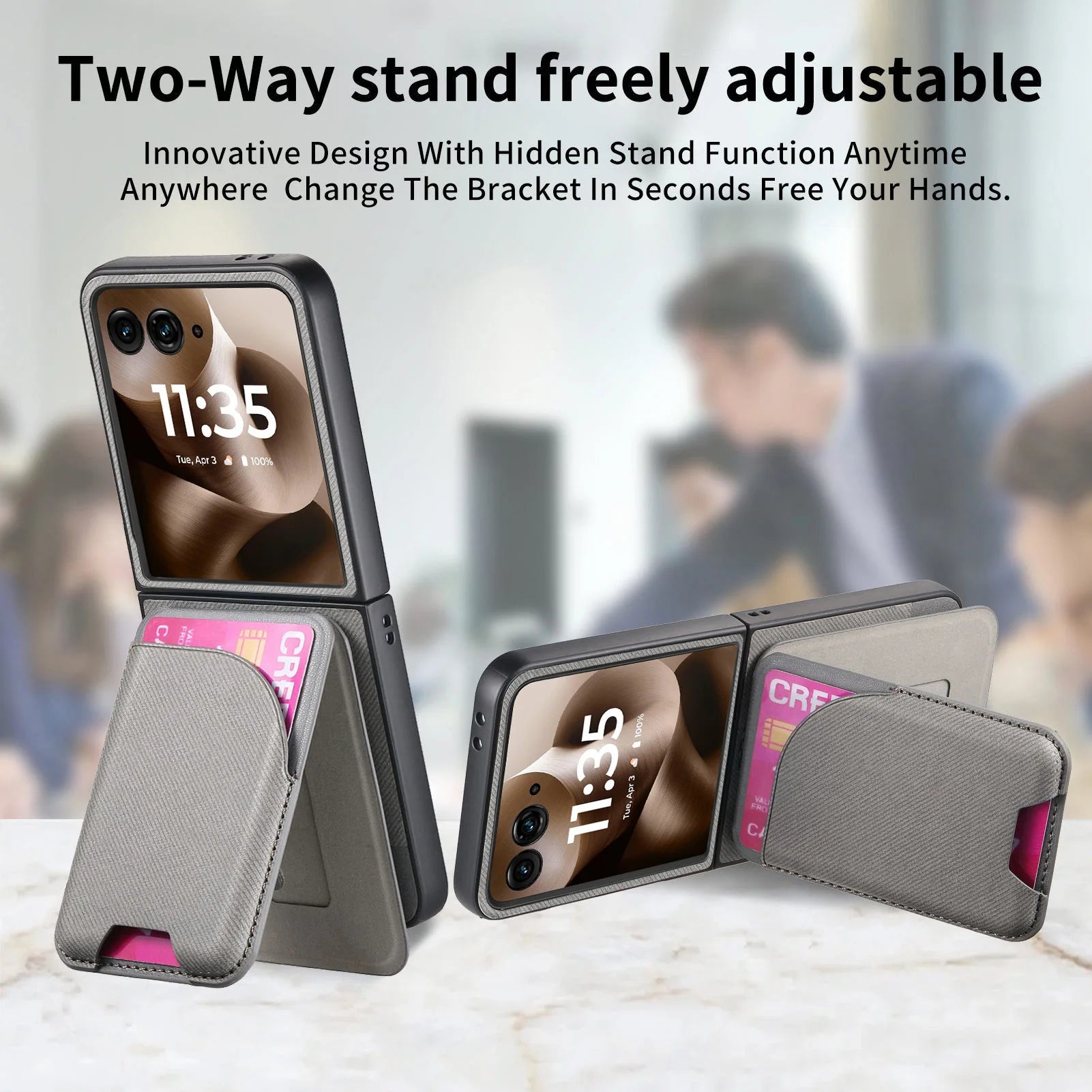 MagSafe Leather Card Holder Case for Motorola Razr 70 60 50 Ultra
