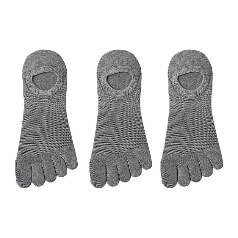 Men’s Toe Socks Breathable Anti Sweat Casual Finger Socks 3 Pairs