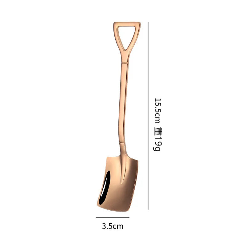 Stainless Steel Shovel Spoon – Retro Coffee, Ice Cream & Dessert Scoop