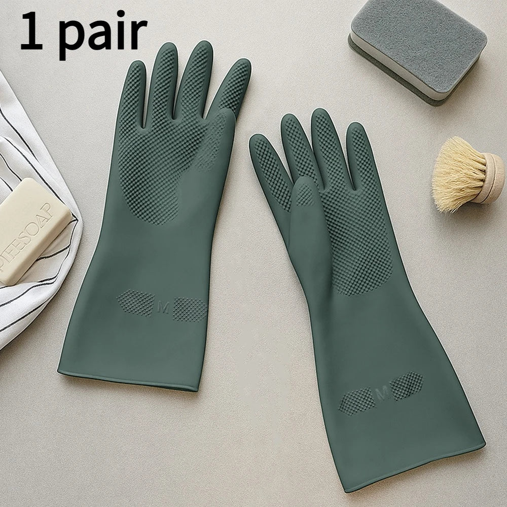 Thick Latex Kitchen Gloves Waterproof Cleaning Gloves
