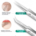 8Pcs Stainless Steel Acne Blackhead Clip Set Facial Pore Cleaner Tool
