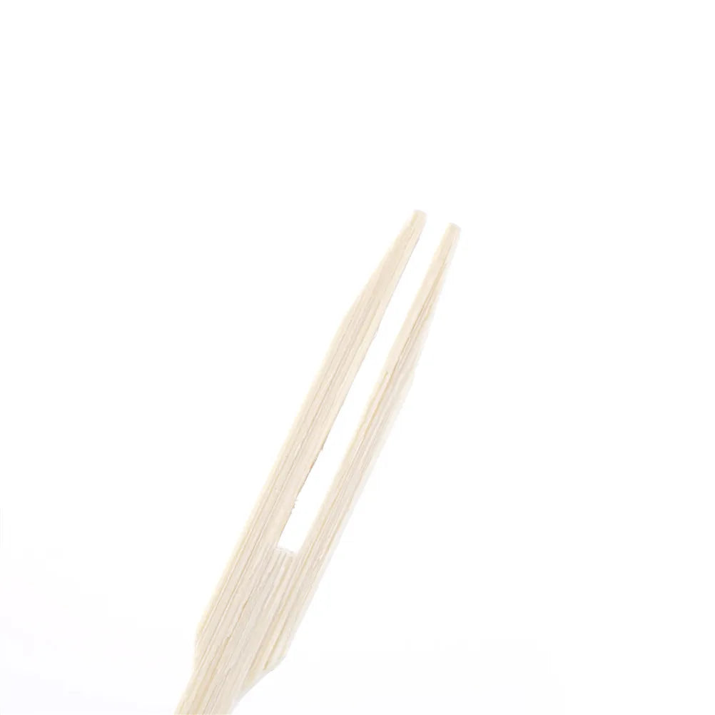 100PCS Bamboo Disposable Fruit Fork Set Wooden Dessert Party Forks