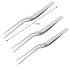 Kitchen Tweezers Stainless Steel – BBQ Food Clip & Cooking Tongs (1/3Pcs)
