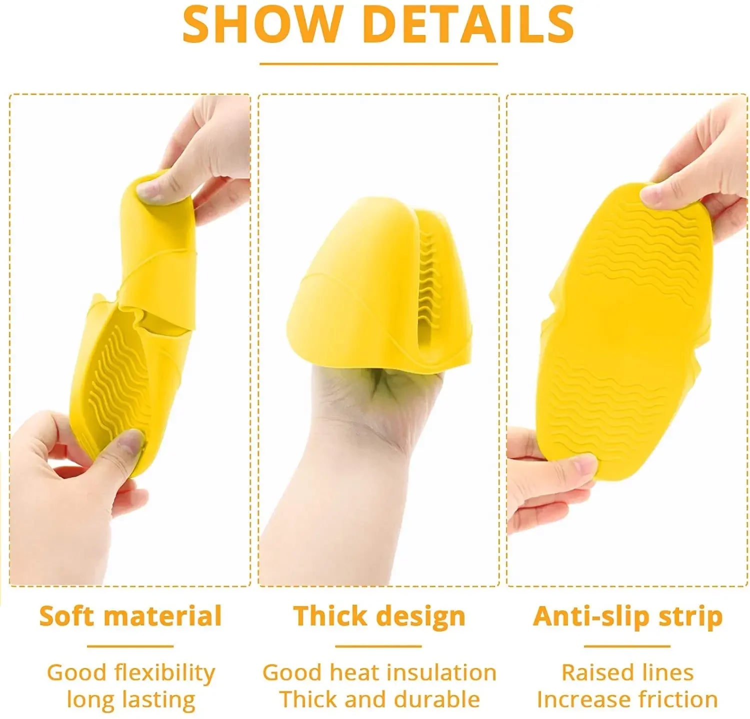 2PCS Silicone Pinch Grip Oven Mitts – Mini Heat Resistant Pot Holders