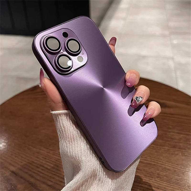 Laser Aurora Matte CD Case for iPhone 11 12 13 14 15 16 Pro Max