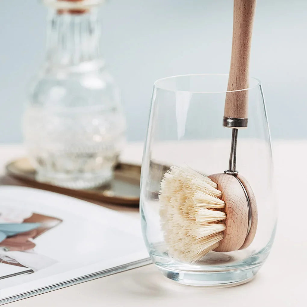 Wooden Dish Brush Long Handle Pot Cleaning Brush