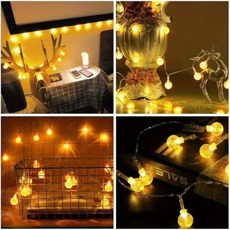 LED Bubble Ball Fairy Lights USB Outdoor String Light
