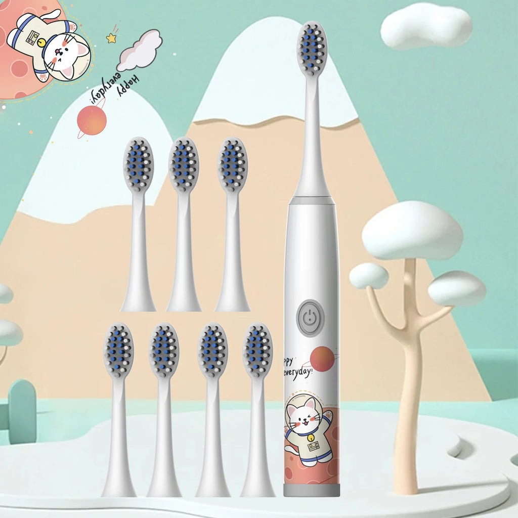 Kids Electric Toothbrush Cartoon Space Series Soft Cleaning Brush