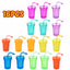 Neon Sipper Cups Reusable Spill Proof Cups with Lid & Straw