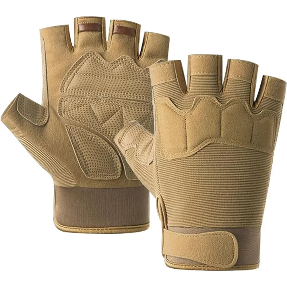 Fingerless Tactical Gloves Padded Breathable MTB Climbing Gloves