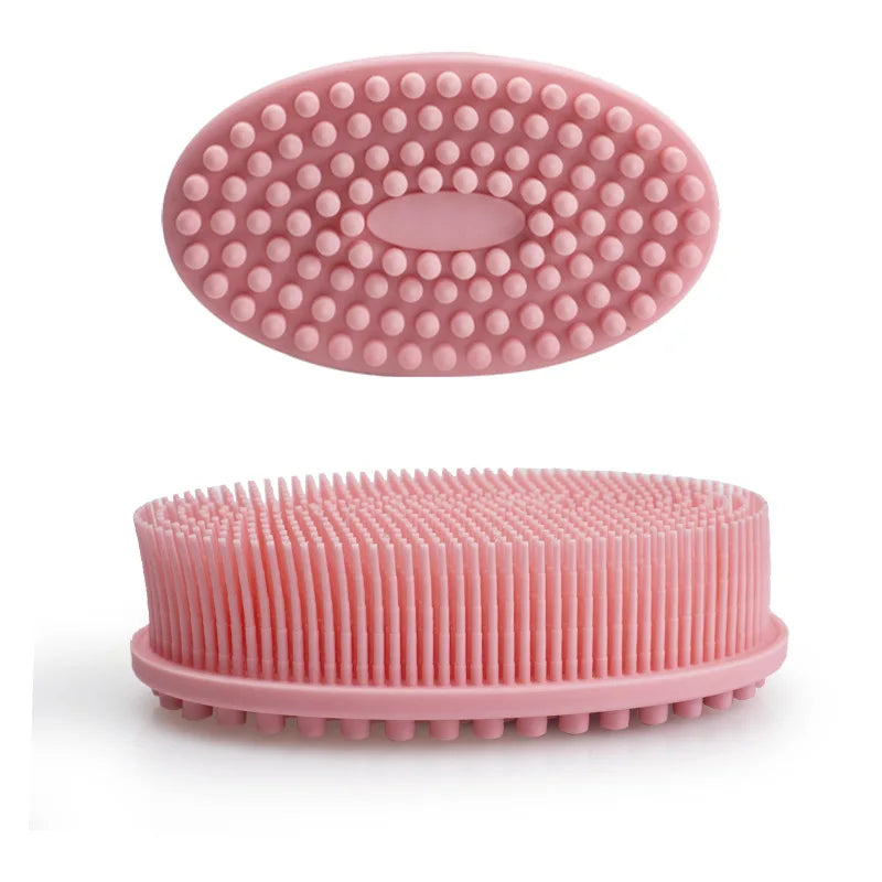 Baby Double-Sided Bath Brush Soft Silicone Hair & Body Brush