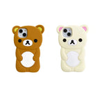 Cute Rilakkuma Bear Silicone Case for iPhone 12 13 14 15 16 17 Pro Max