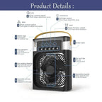 3-in-1 Portable Air Cooler Fan with Humidifier & LED Night Light