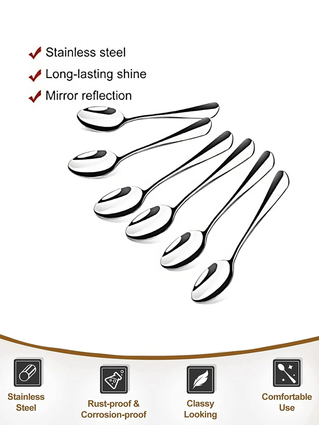 Espresso Spoon Stainless Steel – Mini Coffee & Dessert Spoon 4.7 Inch