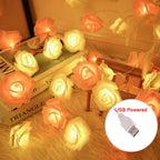 Rose Flower LED Fairy Lights USB String Decoration