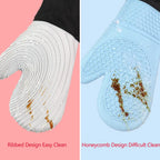 Silicone Oven Mitt Set – Waterproof Heat-Resistant Kitchen Gloves