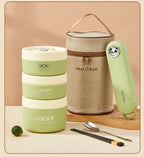 WORTHBUY Portable Thermal Lunch Box 304 Stainless Steel Insulated Bento Box