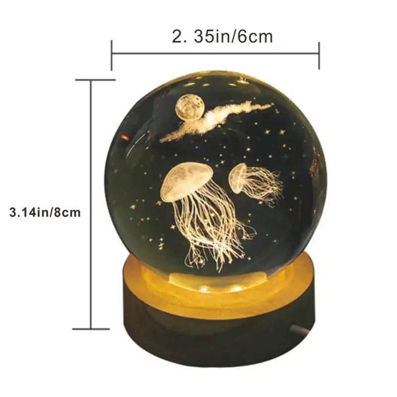 3D Jellyfish Crystal Ball LED Night Light Gift Lamp Secondary image