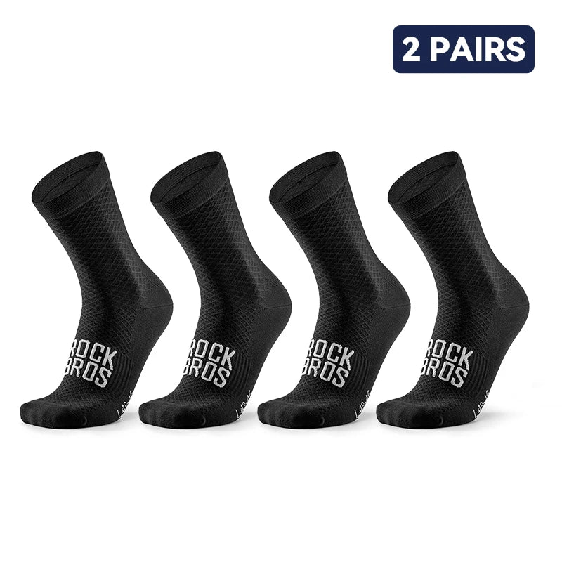 ROCKBROS Cycling Socks Breathable Shock-Absorbing Sports Socks 2 Pairs