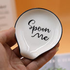 Ceramic Spoon Rest White Utensil Holder