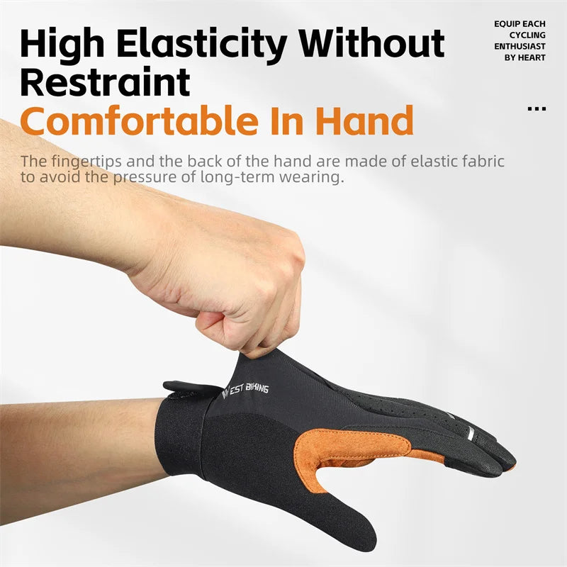 WEST BIKING Breathable Full Finger Cycling Gloves MTB Gym