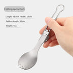 Titanium Foldable Spoon Fork Ultralight Camping & Hiking Spork Tool