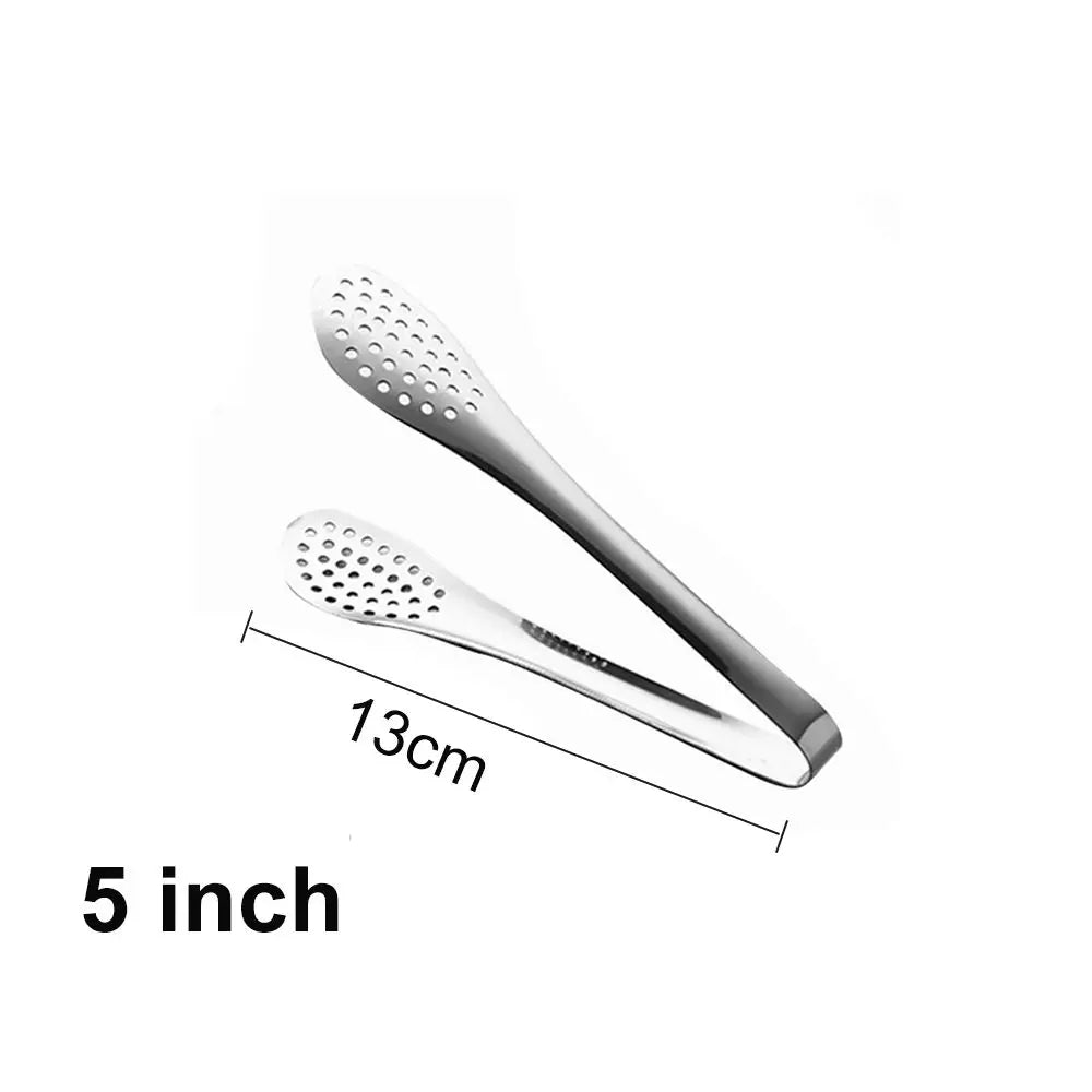 Kitchen Food Tongs Stainless Steel – Heat Resistant BBQ & Salad Serving Clip