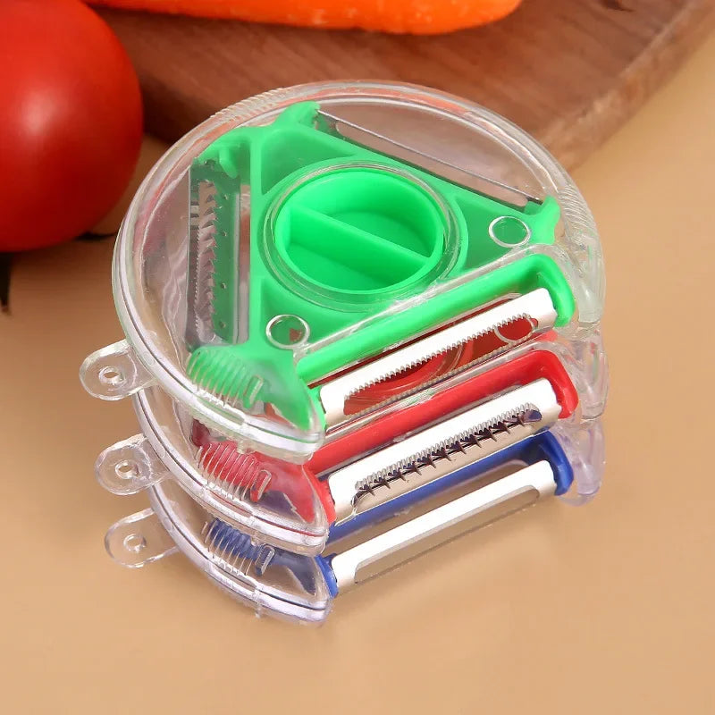3 in 1 Fruit & Vegetable Peeler – Stainless Steel Multifunction Kitchen Tool
