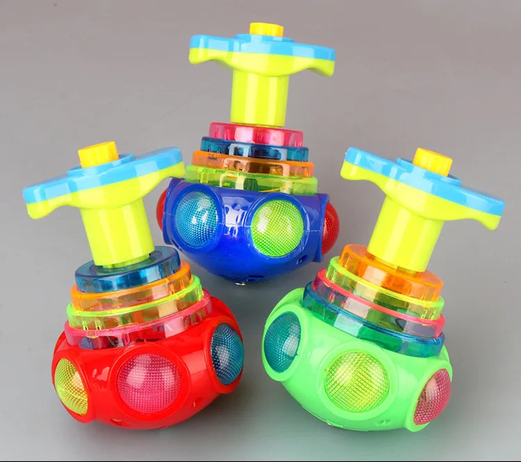 Spinning Top LED Light Up Toy - Flashing Music Gyroscope Launcher
