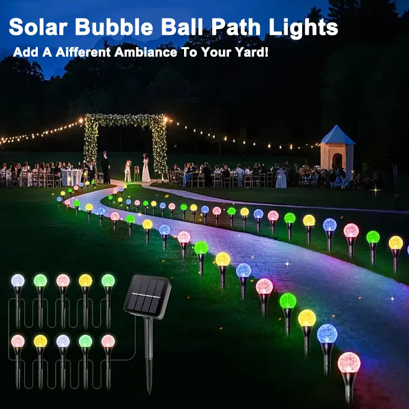 30 LED Solar Bubble Ball Lights Garden Decor