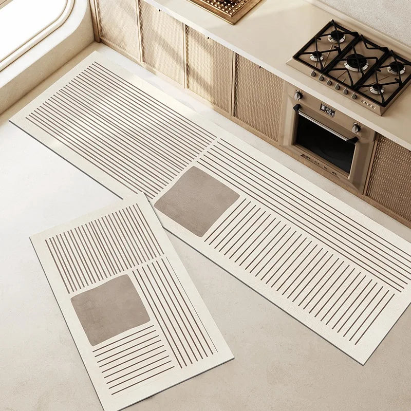 Super Absorbent Kitchen Floor Mat Diatomite Anti-Slip Washable Rug