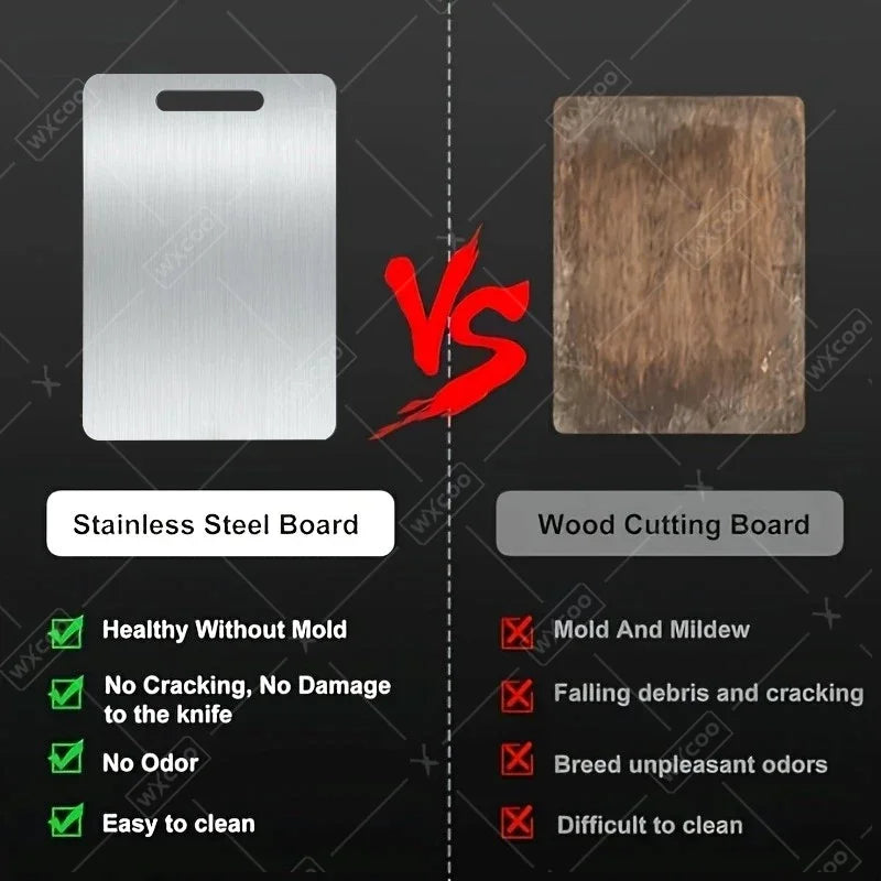 WXCOO Stainless Steel Cutting Board Double-Sided