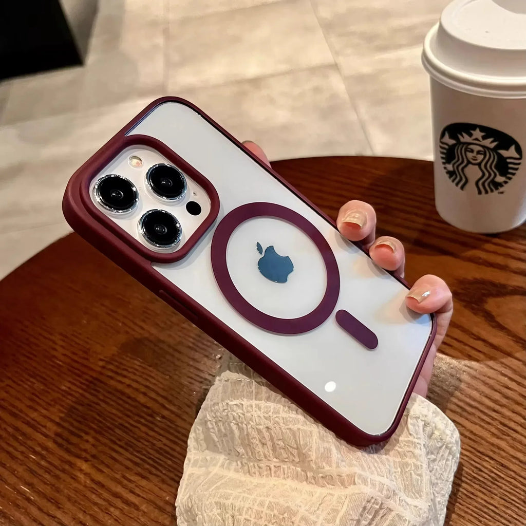 Natural Titanium MagSafe Case for iPhone 11 12 13 14 15 16 Pro Max