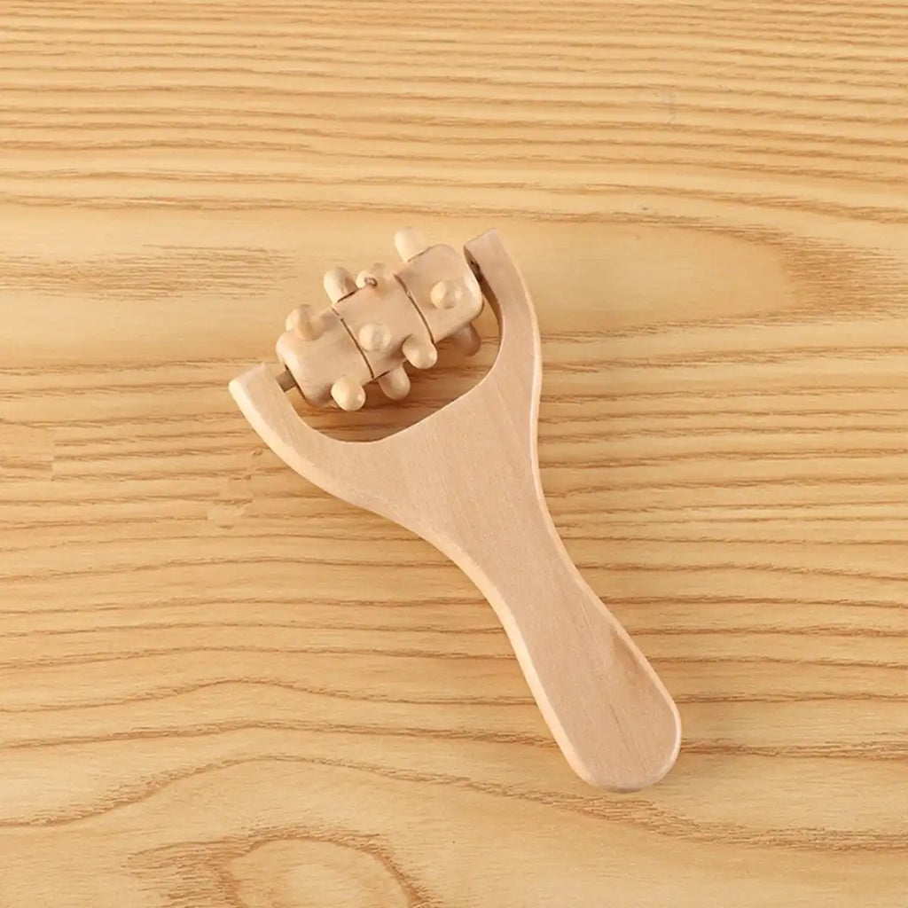 Wooden Roller Massager for Face, Neck, Shoulder & Body Relaxation