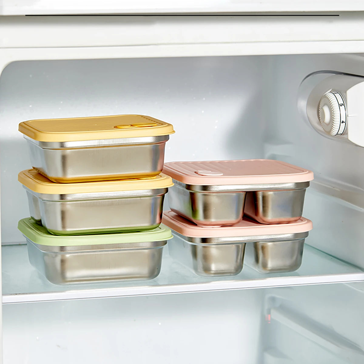 WORTHBUY 304 Stainless Steel Lunch Box Leakproof Stackable Food Container