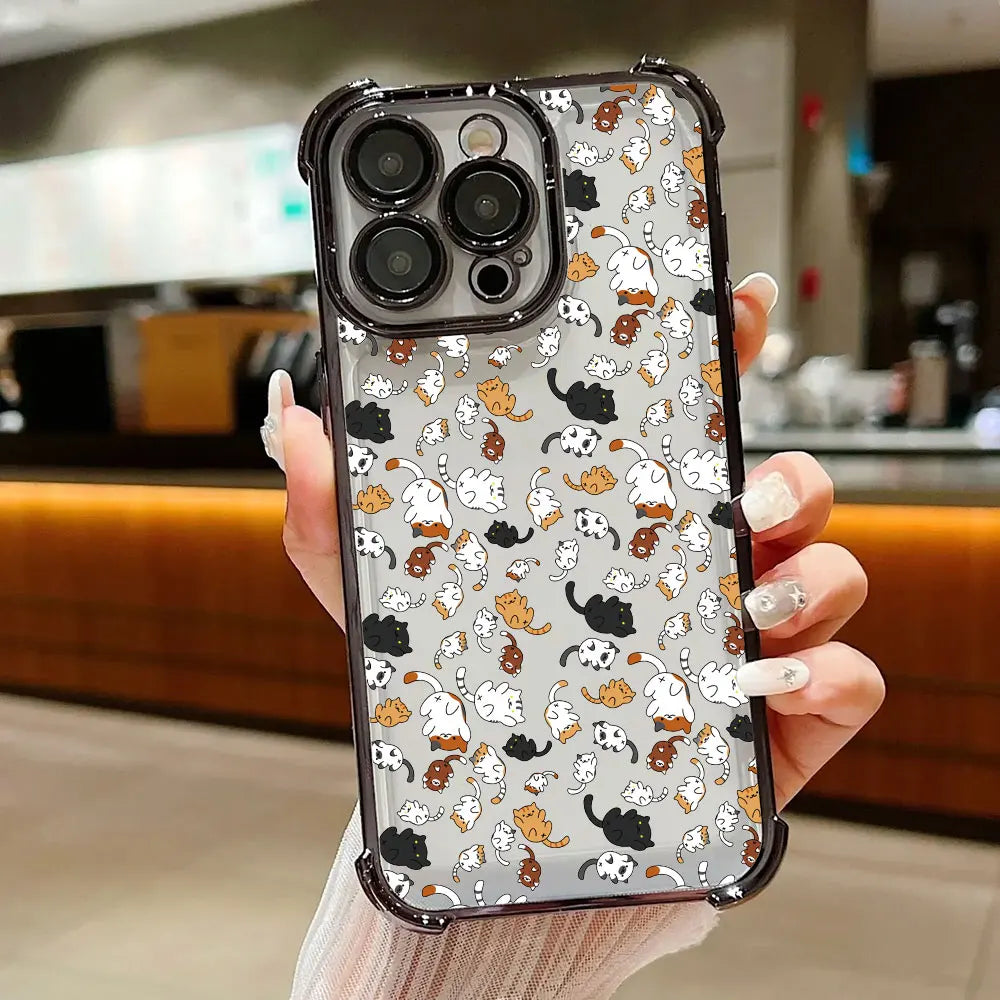 Cute Cartoon Cat Case for Xiaomi 14 15 15T 17T Pro Poco F5 F7 F8 X7