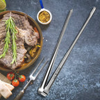 Stainless Steel Grill Tongs Kitchen Food Tweezers for BBQ, Steak & Salad