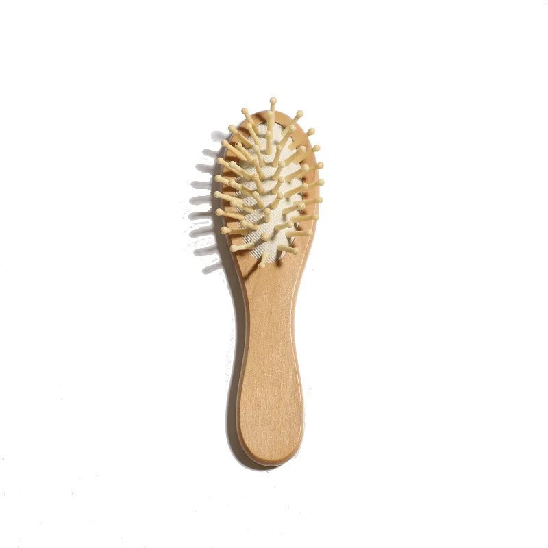 Newborn Baby Wooden Hair Brush & Comb Set Soft Wool Brush