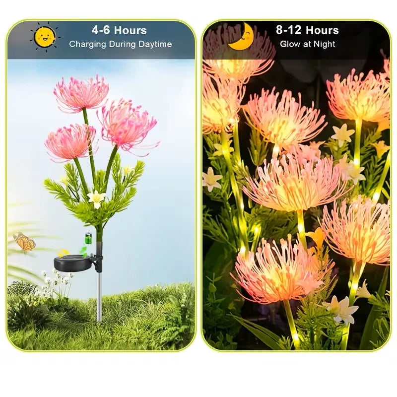 Solar Spider Lily Flower Lights for Waterproof Garden Decor